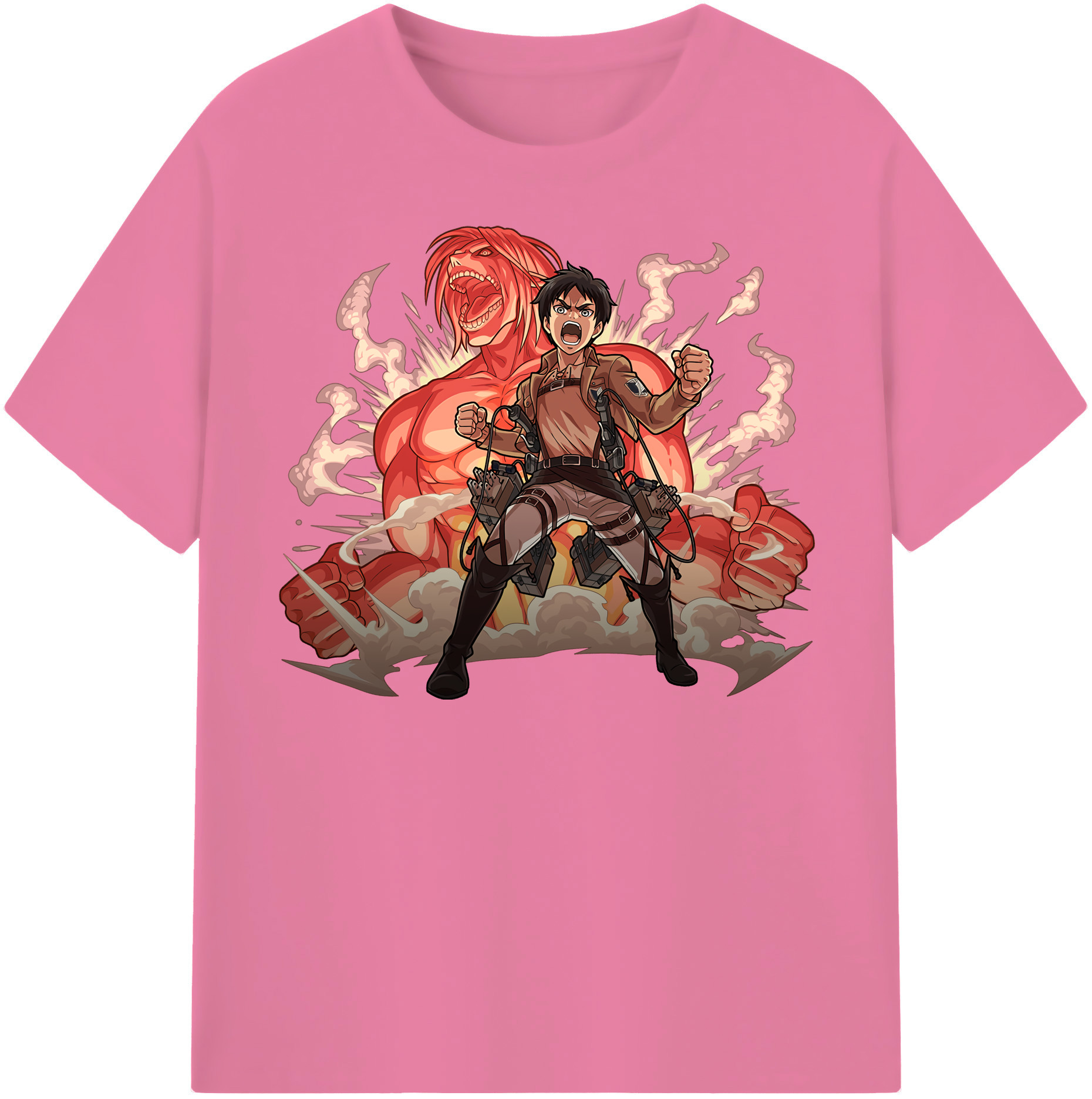 （画像用） 進撃の巨人 エレン･イェーガー Attack on Titan Eren Jäger 綿100％半袖Tシャツ（フロントプリント）